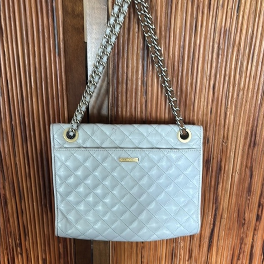 Rebecca Minkoff greige Quilted Shoulder Bag(or crossbody) with Chain Strap